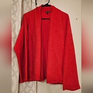 Eileen Fisher (L)Vibrant Red Mering Wool Cardigan